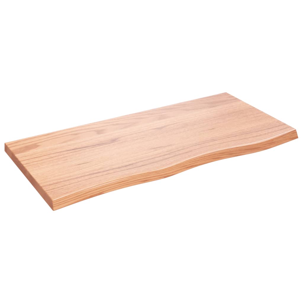 Tischplatte Hellbraun 100x50x(2-4)cm Massivholz Eiche Behandelt
