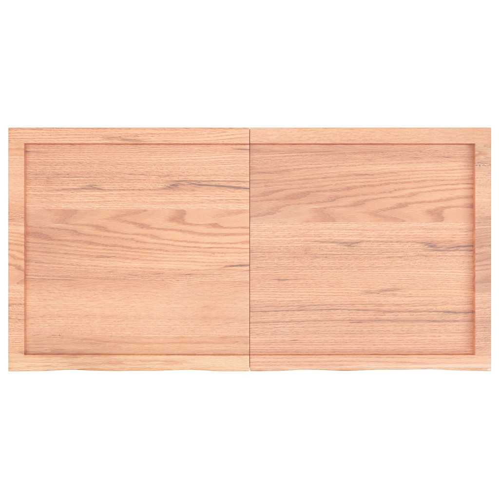 Tischplatte Hellbraun 120x60x(2-4)cm Massivholz Eiche Behandelt