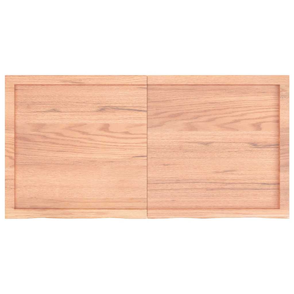 Tischplatte Hellbraun 120x60x(2-6)cm Massivholz Eiche Behandelt