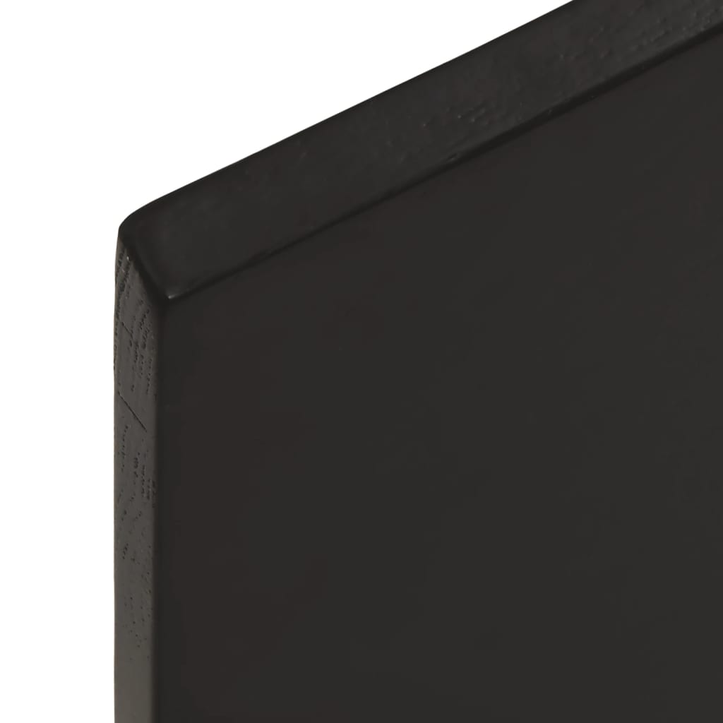 Tischplatte Dunkelbraun 60x40x2 cm Massivholz Eiche Behandelt