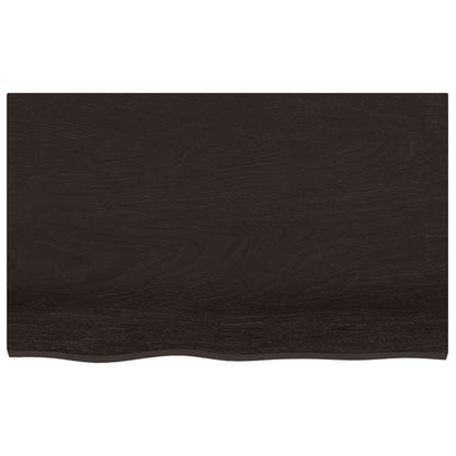 Tischplatte Dunkelbraun 80x50x2 cm Massivholz Eiche Behandelt