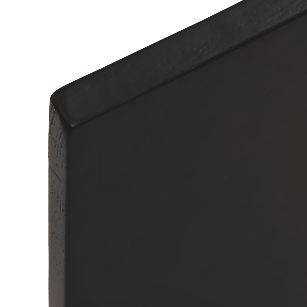 Tischplatte Dunkelbraun 80x50x2 cm Massivholz Eiche Behandelt