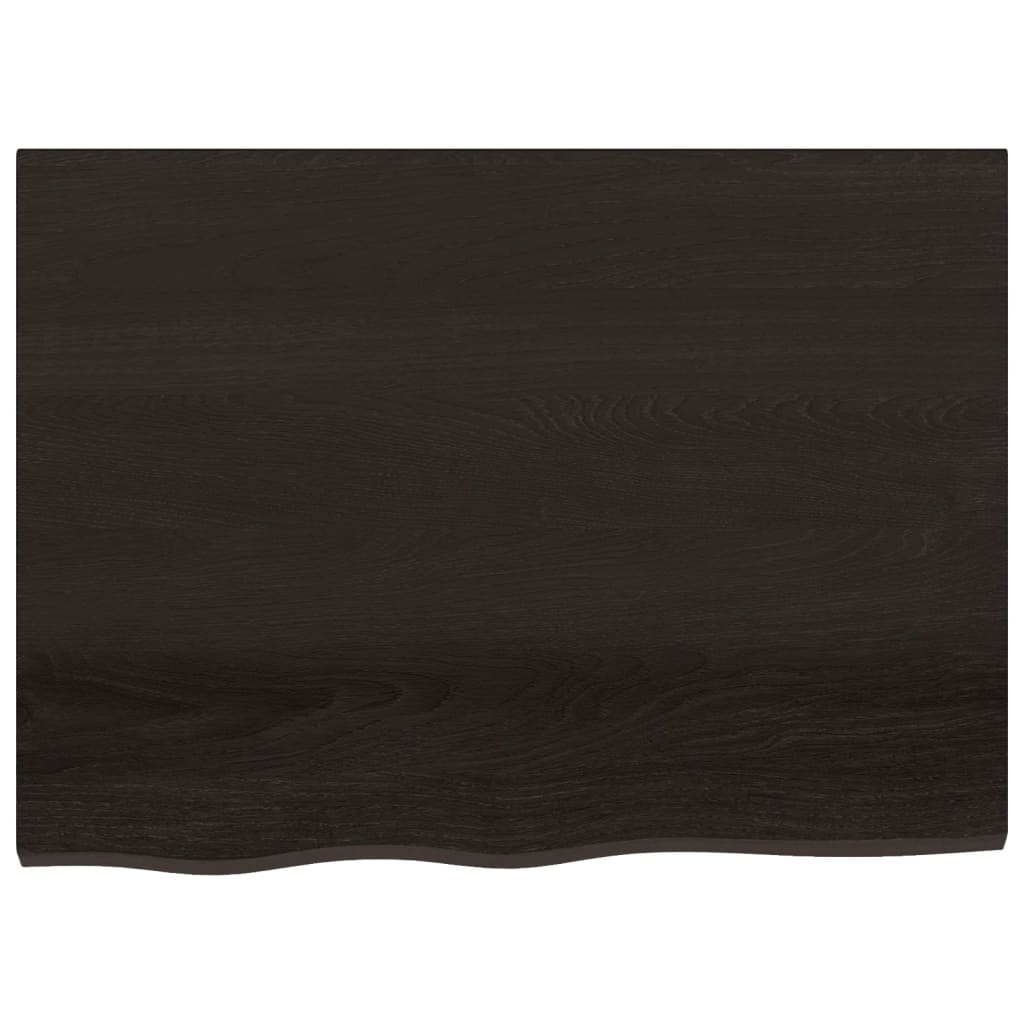 Tischplatte Dunkelbraun 80x60x(2-6)cm Massivholz Eiche