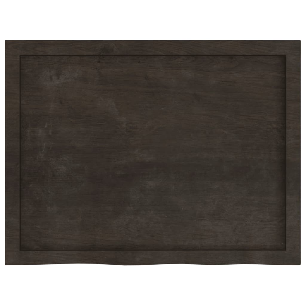 Tischplatte Dunkelbraun 80x60x(2-6)cm Massivholz Eiche