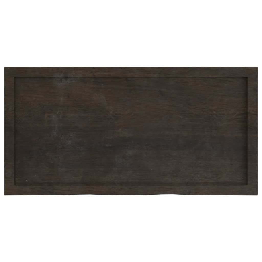 Tischplatte Dunkelbraun 100x50x(2-6)cm Massivholz Eiche