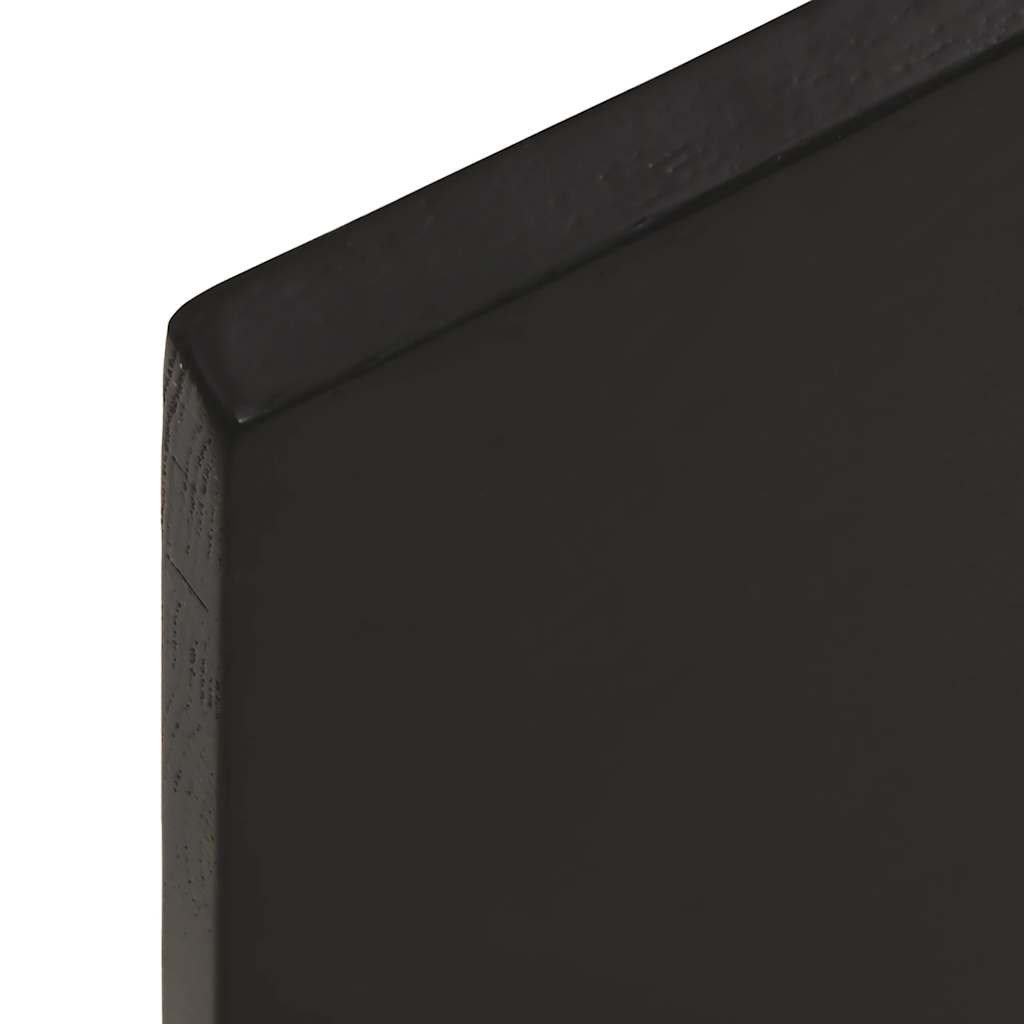 Tischplatte Dunkelbraun 100x60x2 cm Massivholz Eiche Behandelt