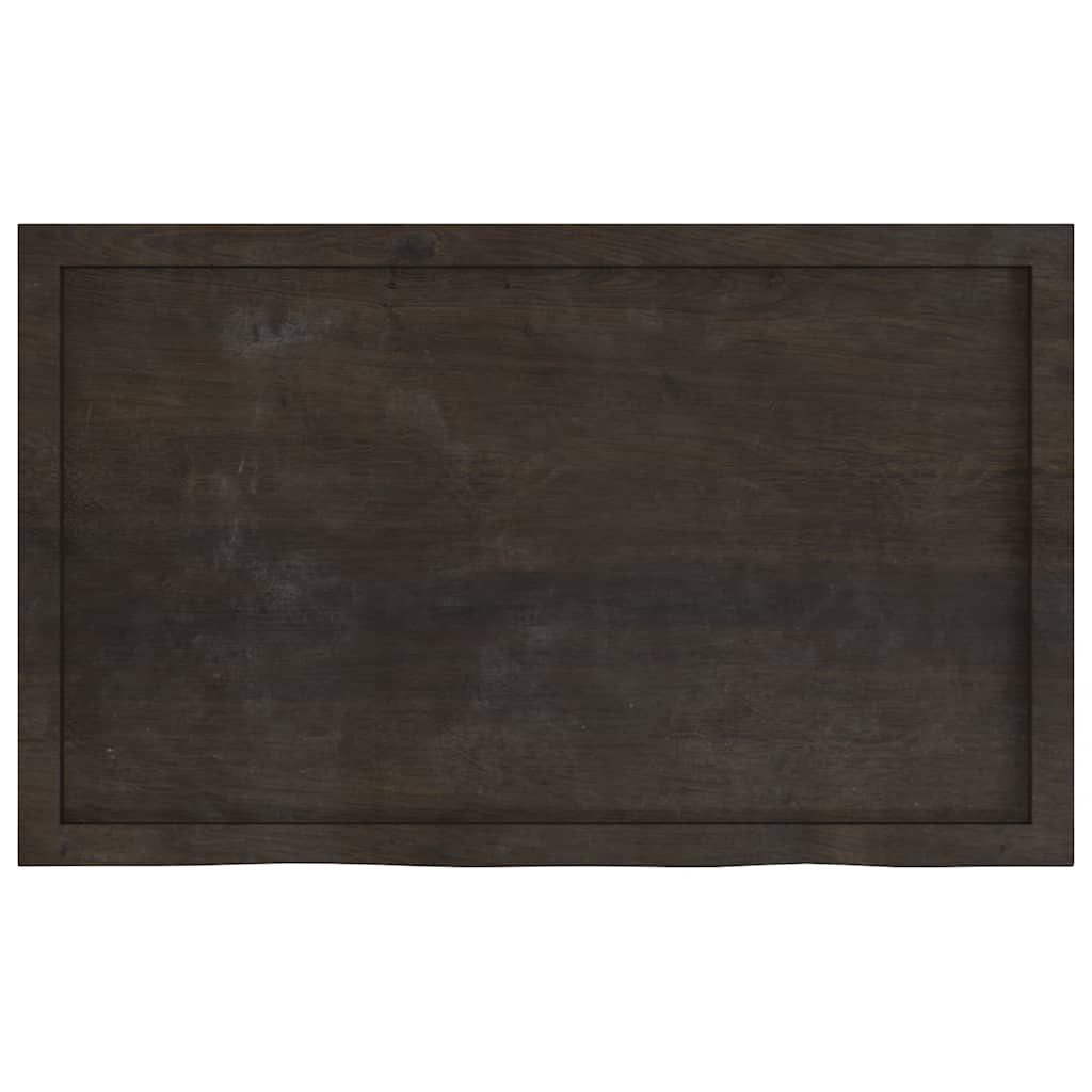 Tischplatte Dunkelbraun 100x60x(2-6)cm Massivholz Eiche