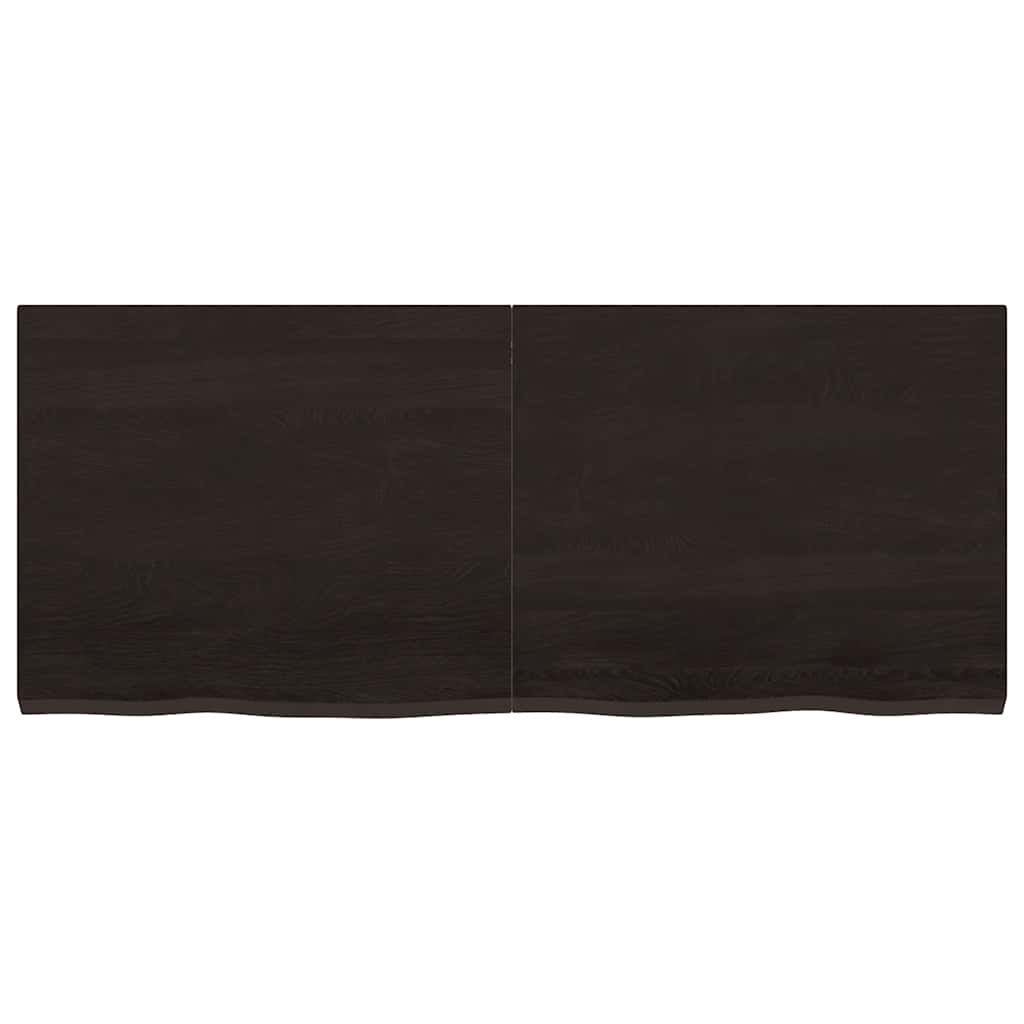 Tischplatte Dunkelbraun 120x50x(2-4)cm Massivholz Eiche
