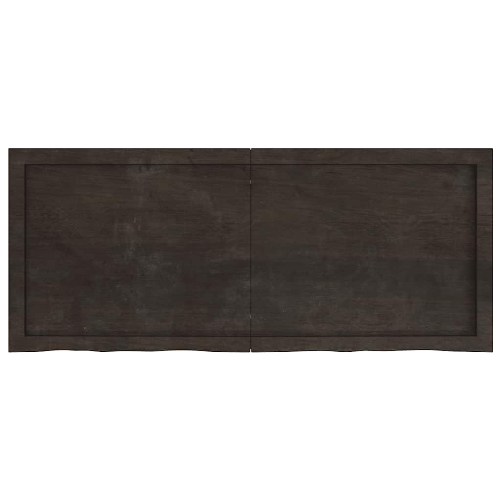 Tischplatte Dunkelbraun 120x50x(2-6)cm Massivholz Eiche