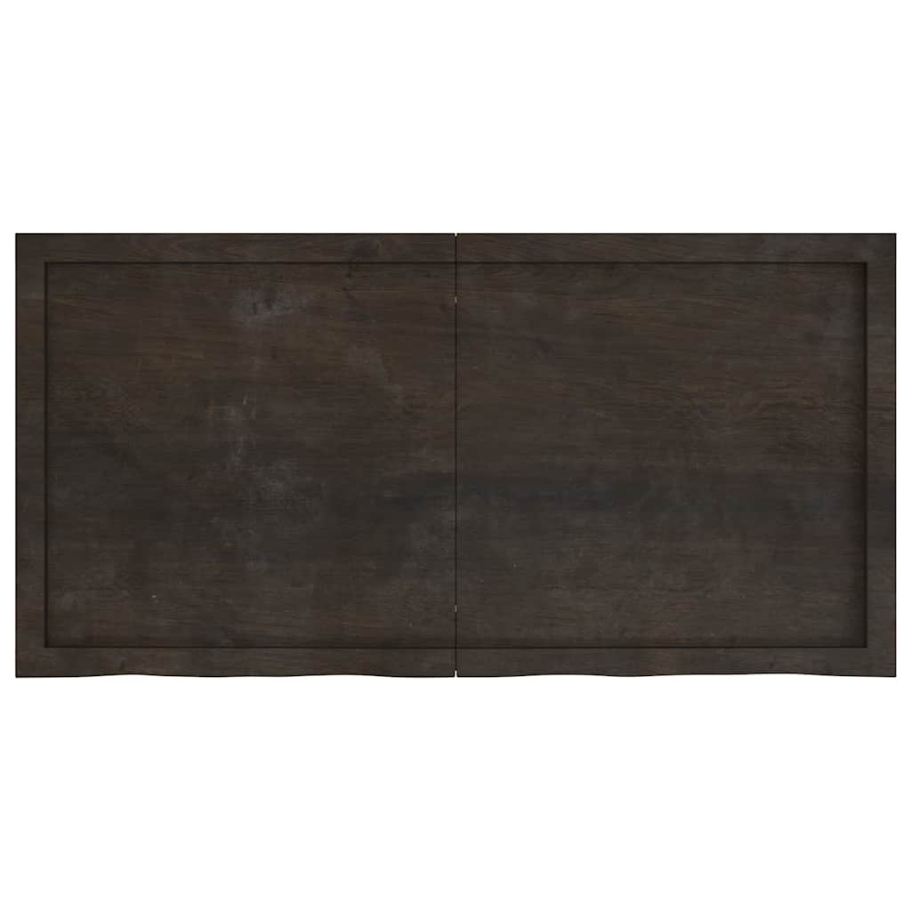 Tischplatte Dunkelbraun 120x60x(2-6)cm Massivholz Eiche