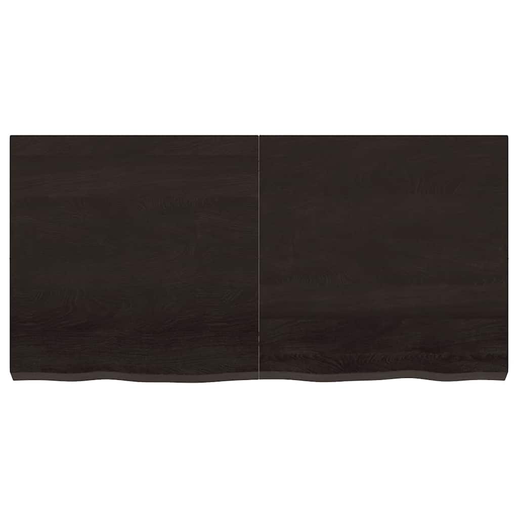 Tischplatte Dunkelbraun 120x60x(2-6)cm Massivholz Eiche