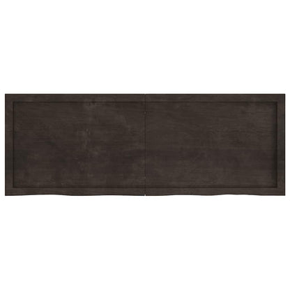 Tischplatte Dunkelbraun 140x50x(2-4)cm Massivholz Eiche