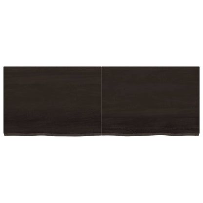 Tischplatte Dunkelbraun 140x50x(2-4)cm Massivholz Eiche