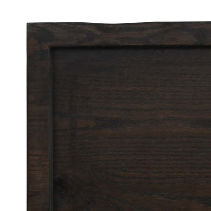 Tischplatte Dunkelbraun 140x50x(2-4)cm Massivholz Eiche