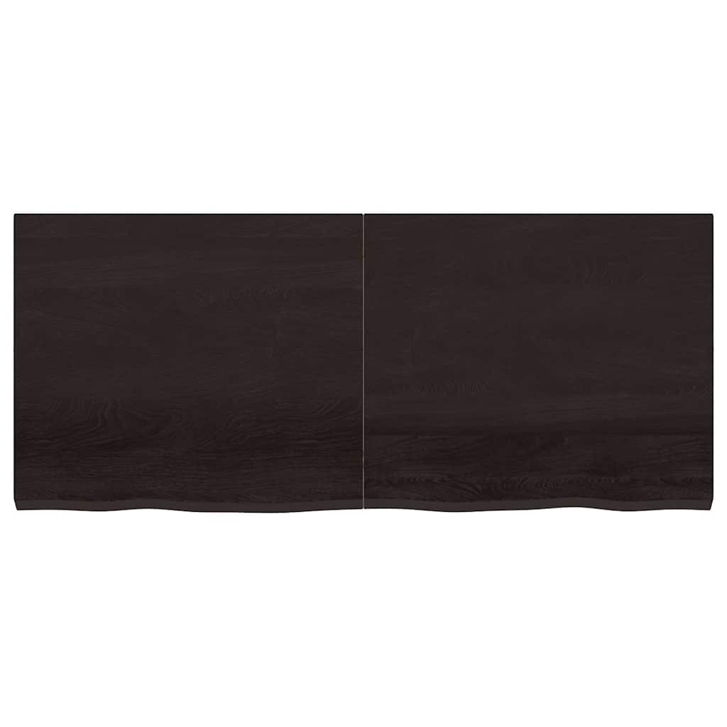 Tischplatte Dunkelbraun 140x60x(2-4)cm Massivholz Eiche