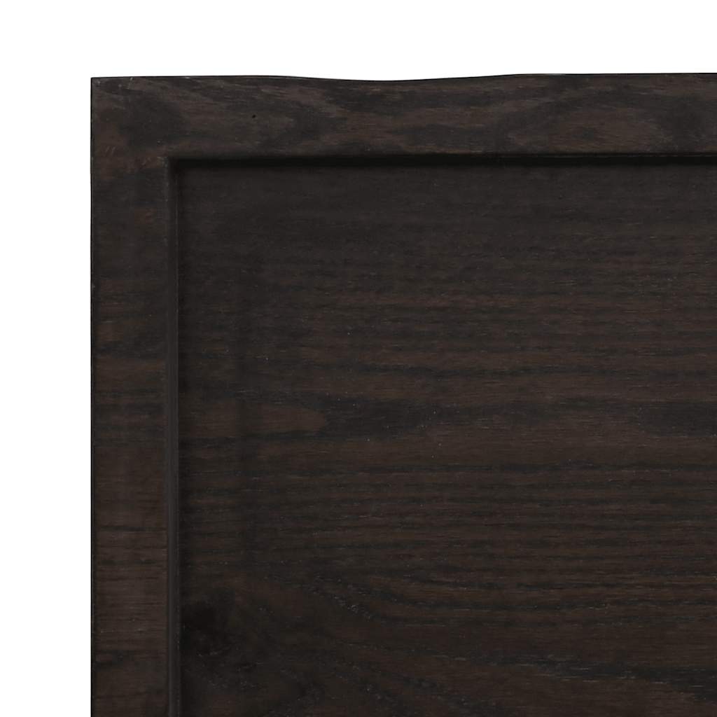 Tischplatte Dunkelbraun 140x60x(2-4)cm Massivholz Eiche
