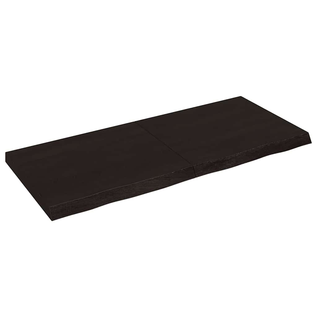Tischplatte Dunkelbraun 140x60x(2-6)cm Massivholz Eiche