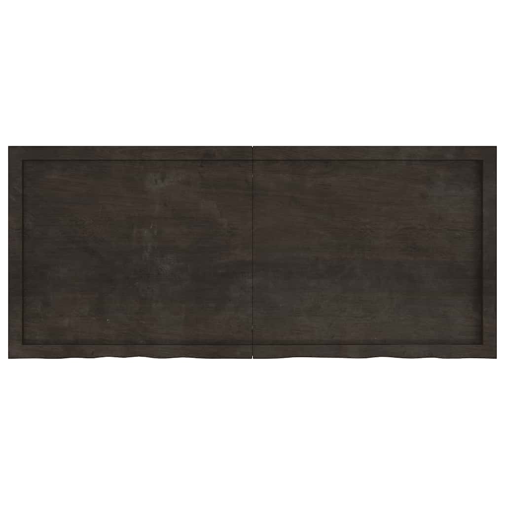 Tischplatte Dunkelbraun 140x60x(2-6)cm Massivholz Eiche