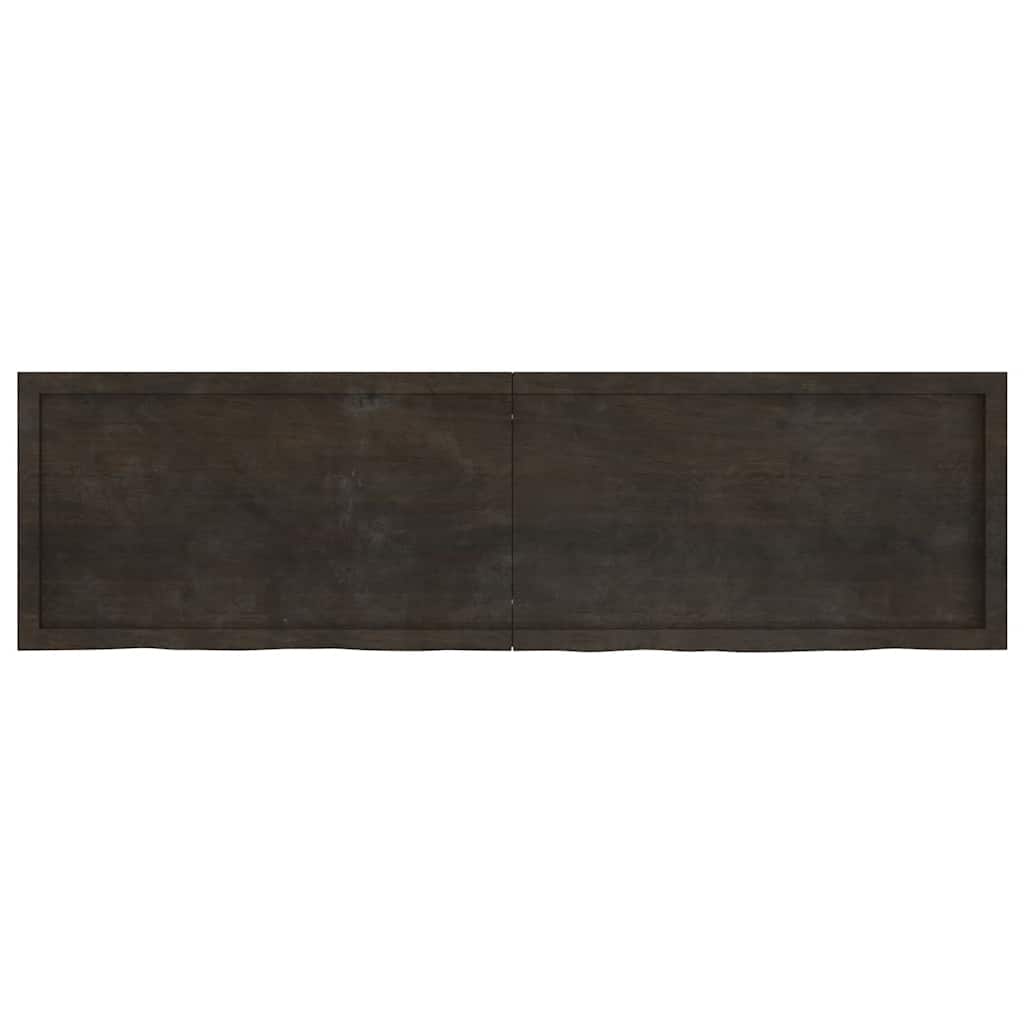 Tischplatte Dunkelbraun 180x50x(2-6)cm Massivholz Eiche