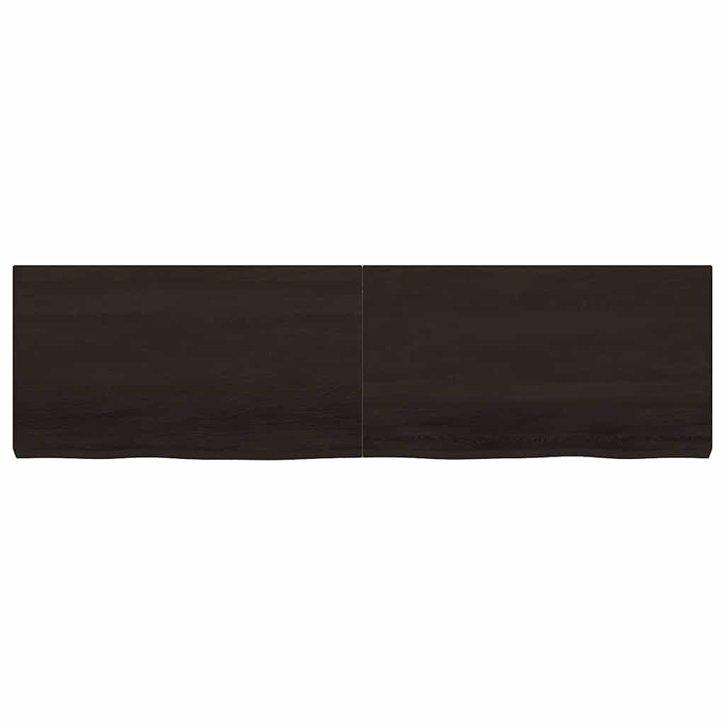 Tischplatte Dunkelbraun 180x50x(2-6)cm Massivholz Eiche
