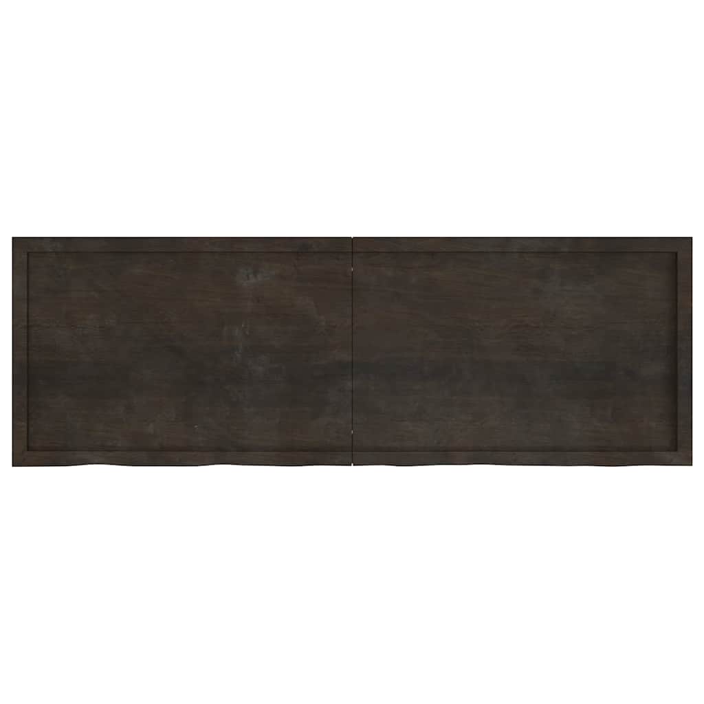Tischplatte Dunkelbraun 180x60x(2-6)cm Massivholz Eiche