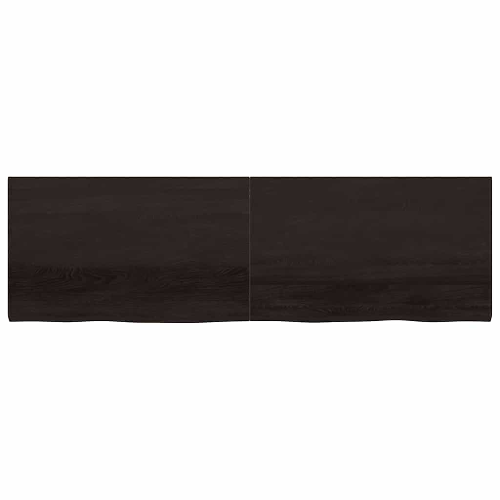 Tischplatte Dunkelbraun 200x60x(2-4)cm Massivholz Eiche