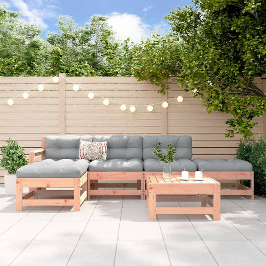 6-tlg. Garten-Lounge-Set Massivholz Douglasie