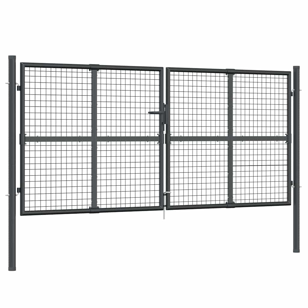 Maschen-Gartentor Anthrazit 300x125 cm Verzinkter Stahl