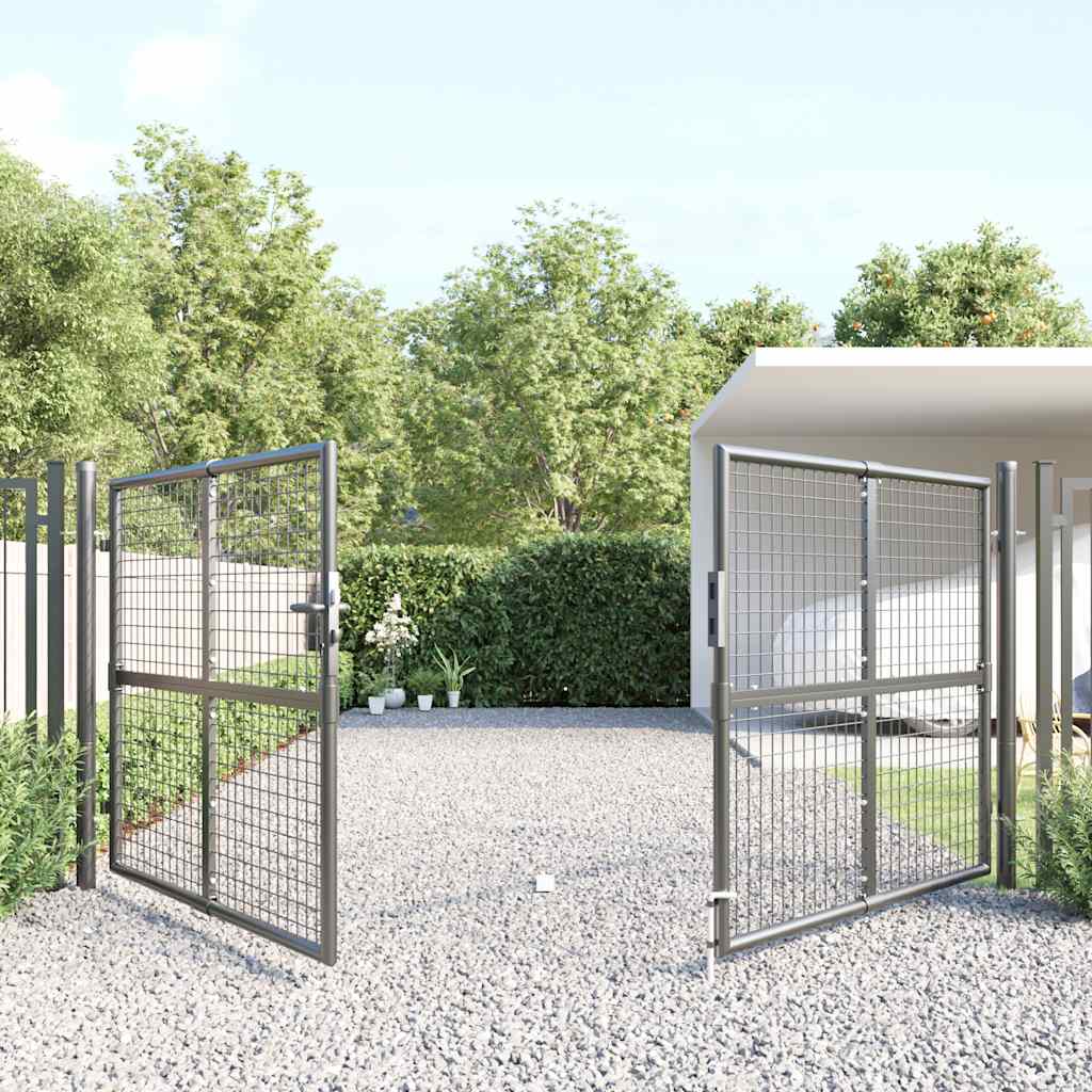 Maschen-Gartentor Anthrazit 300x125 cm Verzinkter Stahl
