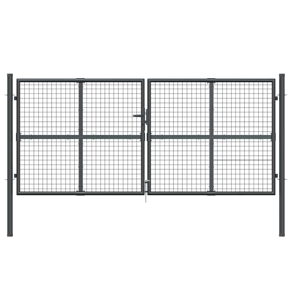 Maschen-Gartentor Anthrazit 300x125 cm Verzinkter Stahl