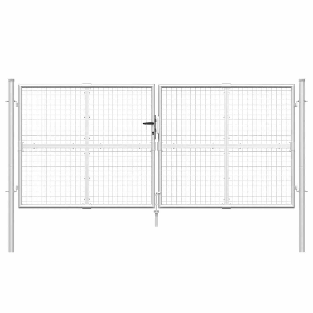 Maschen-Gartentor Silber 300x125 cm Verzinkter Stahl