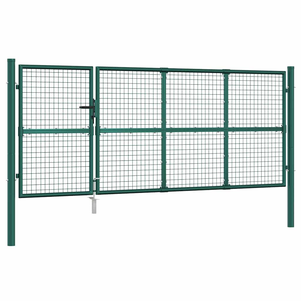 Maschen-Gartentor Grün 350x125 cm Verzinkter Stahl