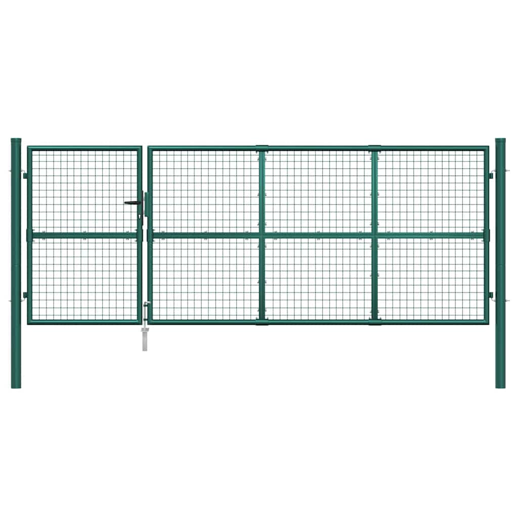 Maschen-Gartentor Grün 350x125 cm Verzinkter Stahl
