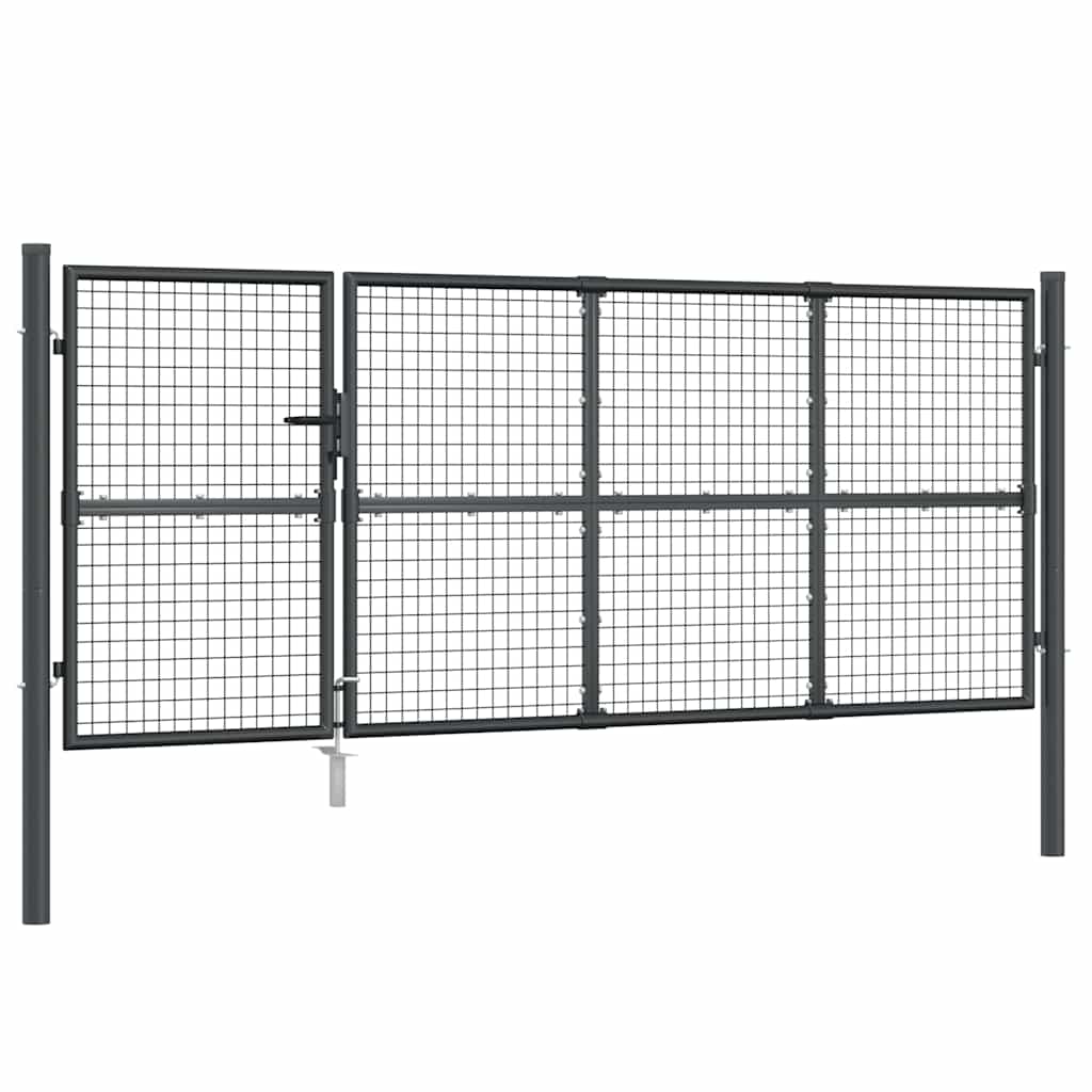 Maschen-Gartentor Anthrazit 350x125 cm Verzinkter Stahl