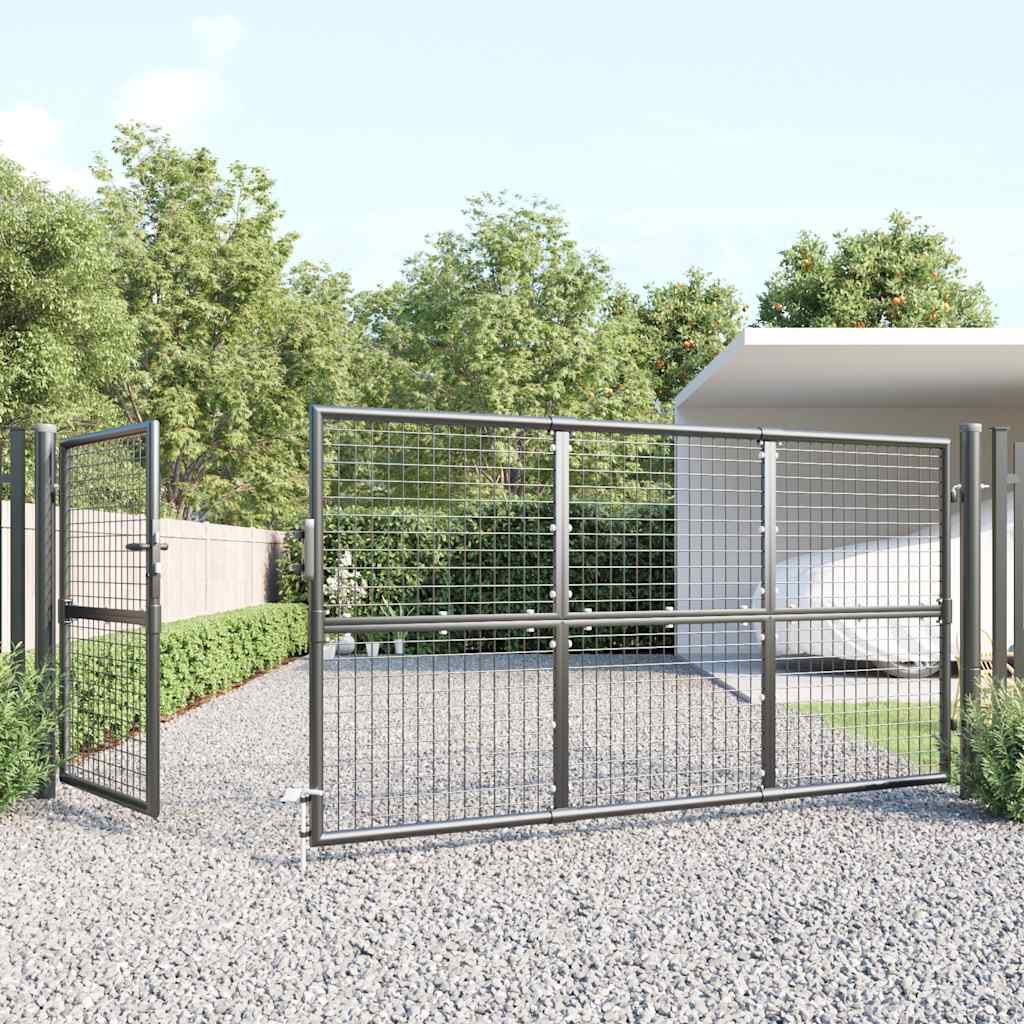 Maschen-Gartentor Anthrazit 350x125 cm Verzinkter Stahl