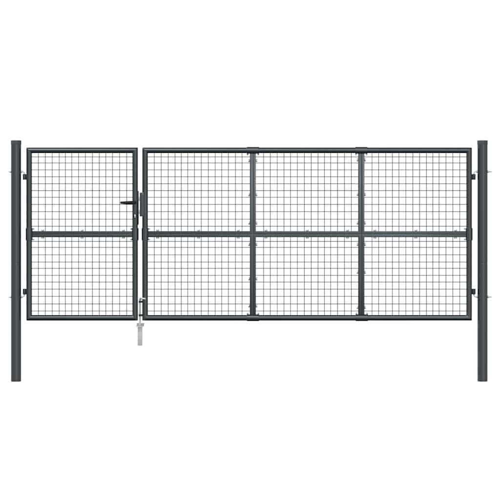 Maschen-Gartentor Anthrazit 350x125 cm Verzinkter Stahl