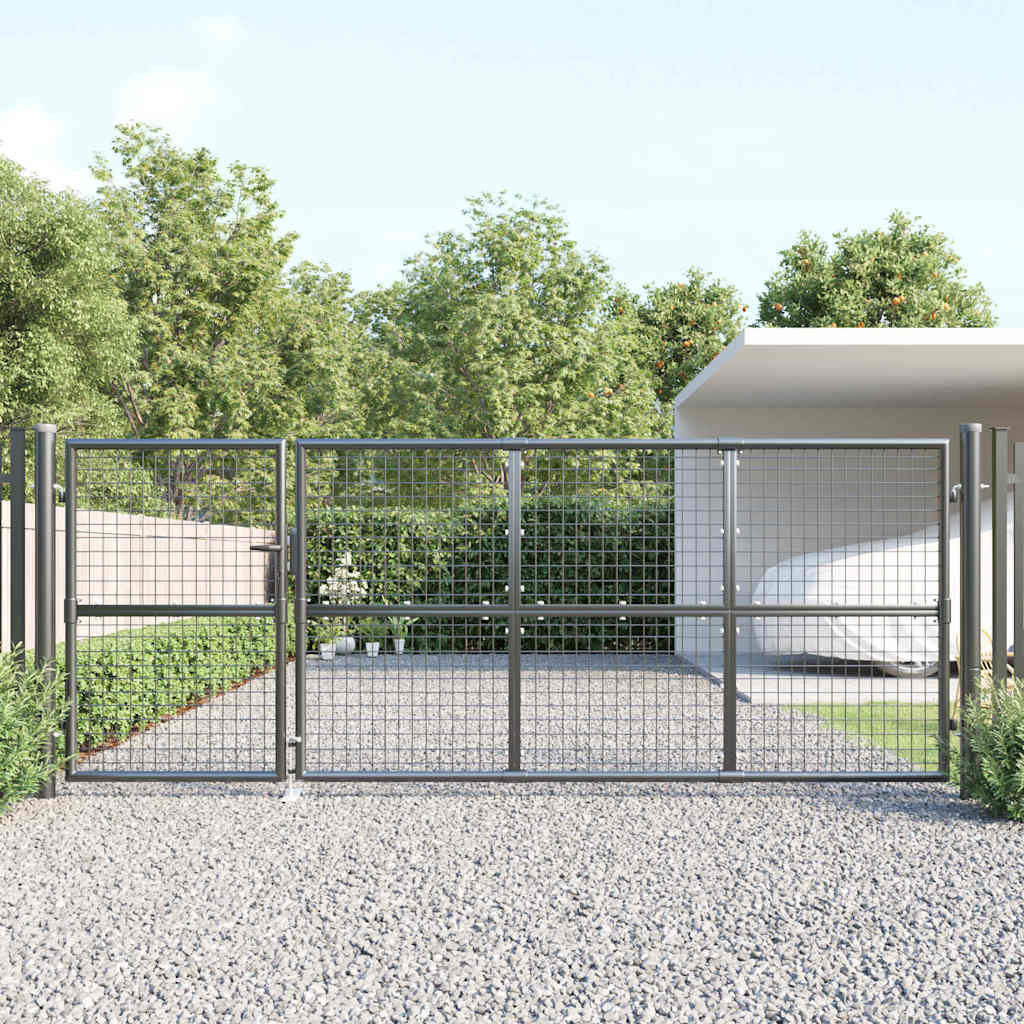 Maschen-Gartentor Anthrazit 350x125 cm Verzinkter Stahl