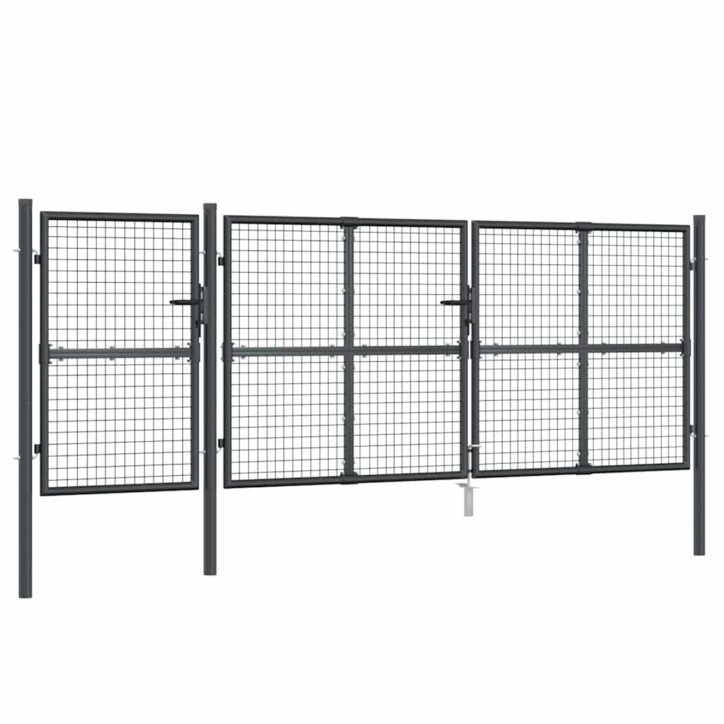 Maschen-Gartentor Anthrazit 400x125 cm Verzinkter Stahl