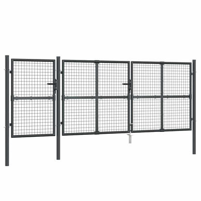 Maschen-Gartentor Anthrazit 400x125 cm Verzinkter Stahl