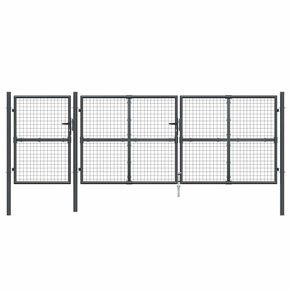 Maschen-Gartentor Anthrazit 400x125 cm Verzinkter Stahl
