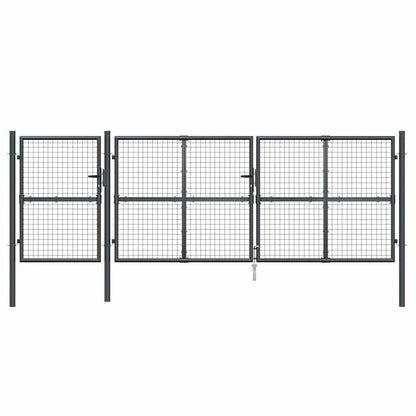 Maschen-Gartentor Anthrazit 400x125 cm Verzinkter Stahl
