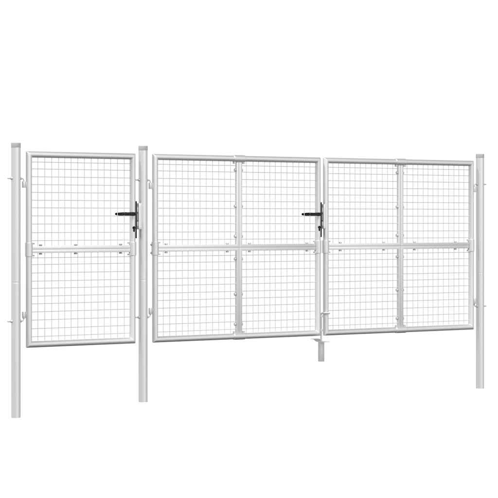 Maschen-Gartentor Silber 400x125 cm Verzinkter Stahl