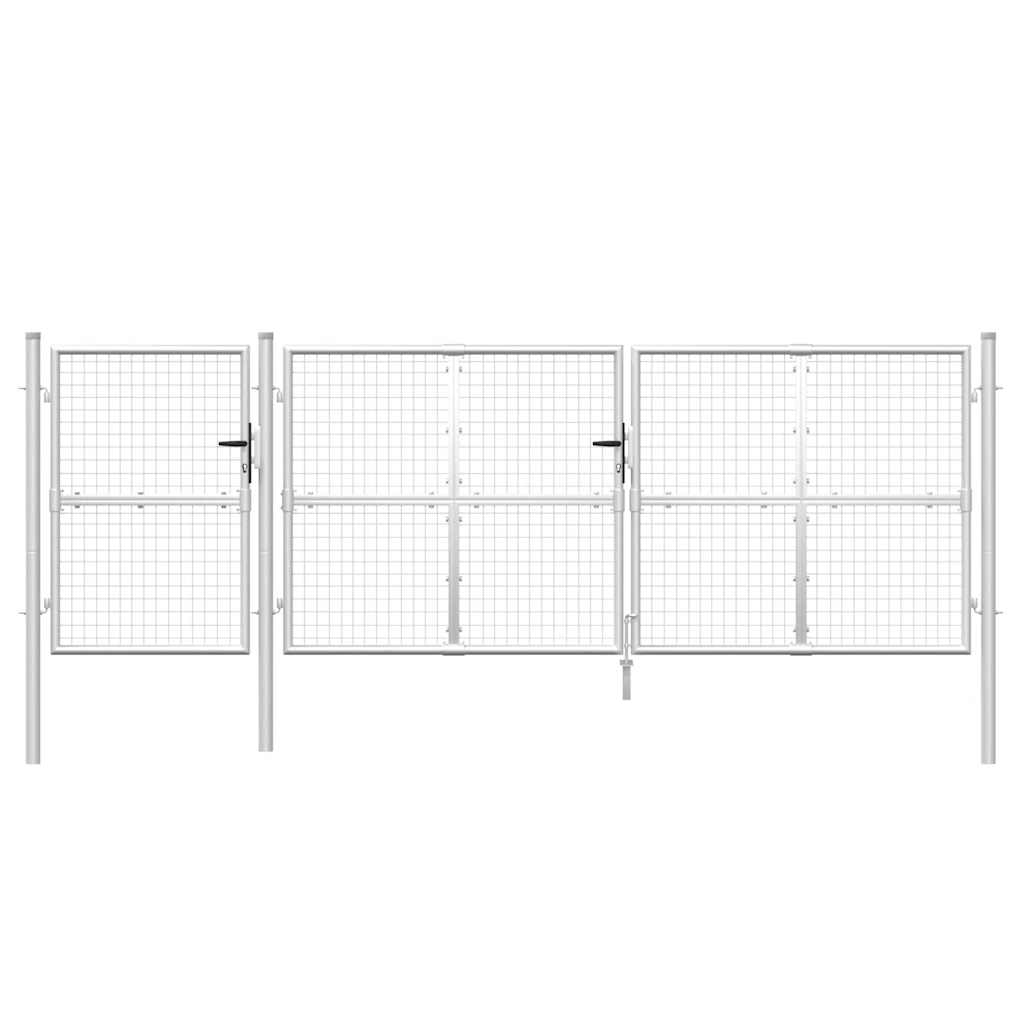 Maschen-Gartentor Silber 400x125 cm Verzinkter Stahl