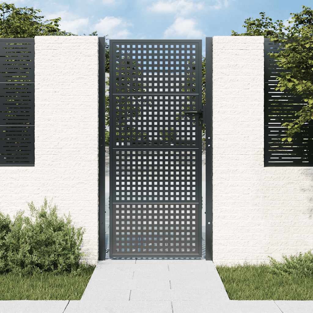Gartentor Anthrazit 100x200 cm Stahl
