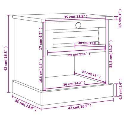 Nachttisch VIGO 42x35x42 cm Massivholz Kiefer