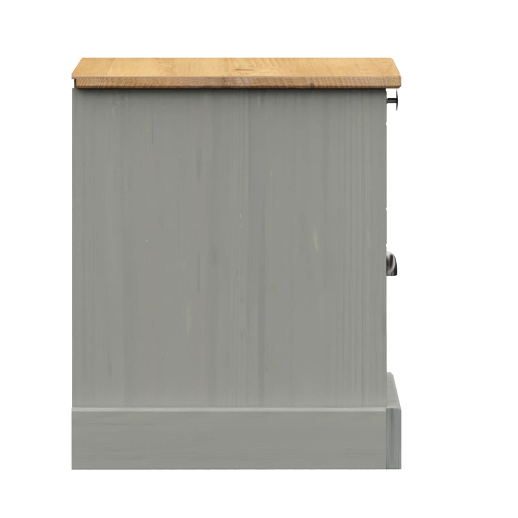 Nachttisch VIGO Grau 42x35x42 cm Massivholz Kiefer