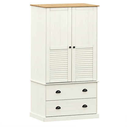 Kleiderschrank VIGO Weiß 90x55x170 cm Massivholz Kiefer