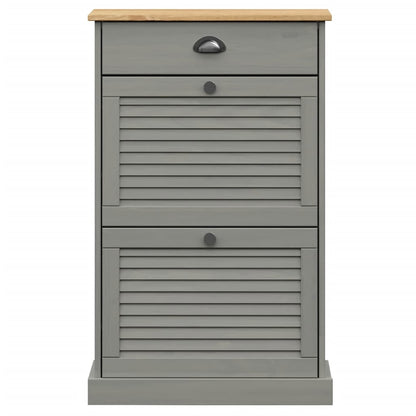Schuhschrank VIGO 60x35x96 cm Grau Massivholz Kiefer