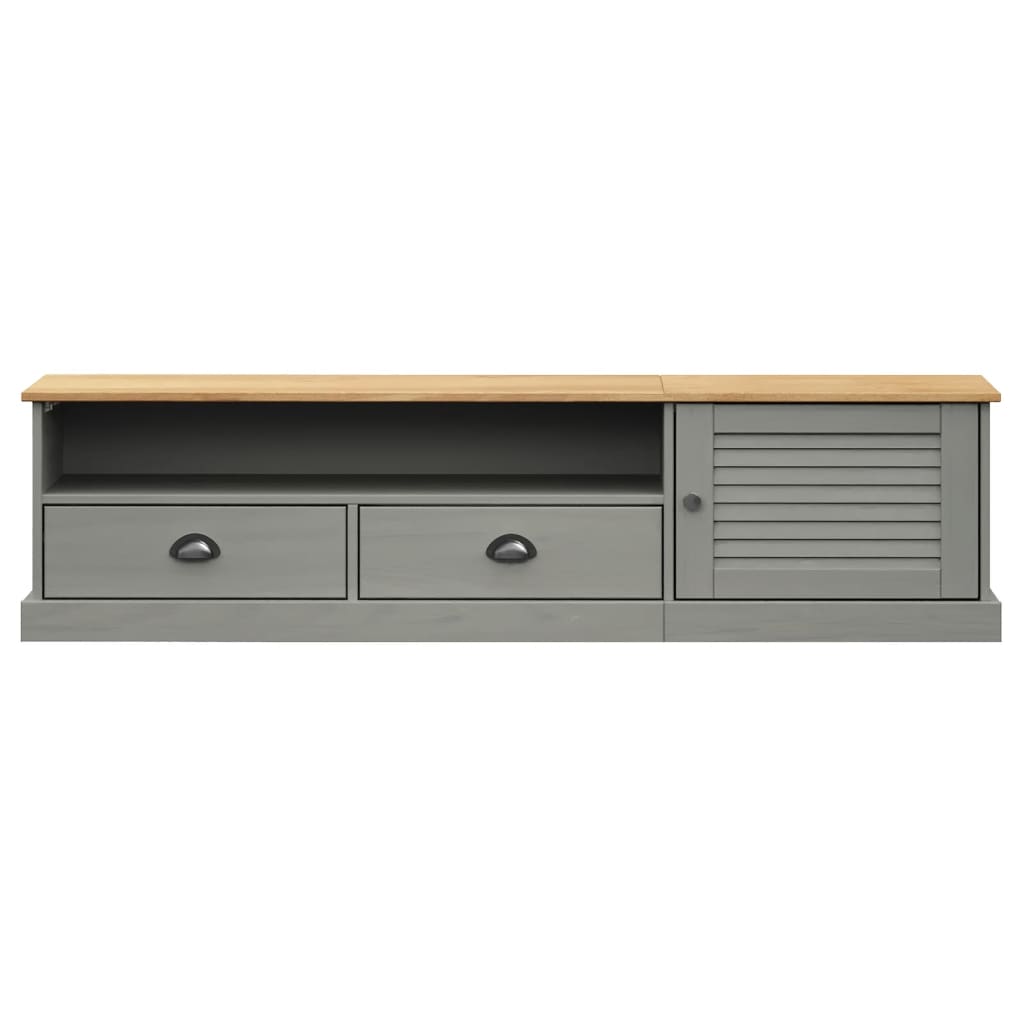 Meuble TV VIGO gris 156x40x40 cm pin massif