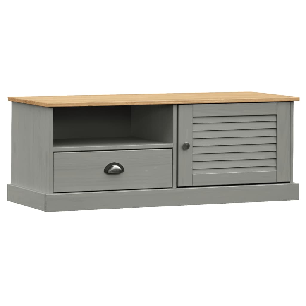 Meuble TV VIGO gris 106x40x40 cm pin massif